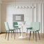 Table de salle à manger ronde 31,5 "blanche, table de salle à manger Tulip Kitchen 2-4 personnes avec plateau en MDF et base piédestal, table de bout Mid-Century-340301974-340301972
