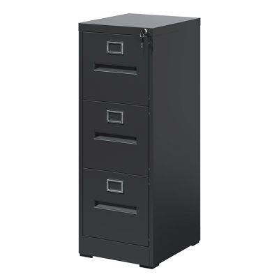 3 Drawer Vertical File Cabinet With Lock, A4 Legal/Letter Size, Construction, Quiet Operation , Smooth Surface