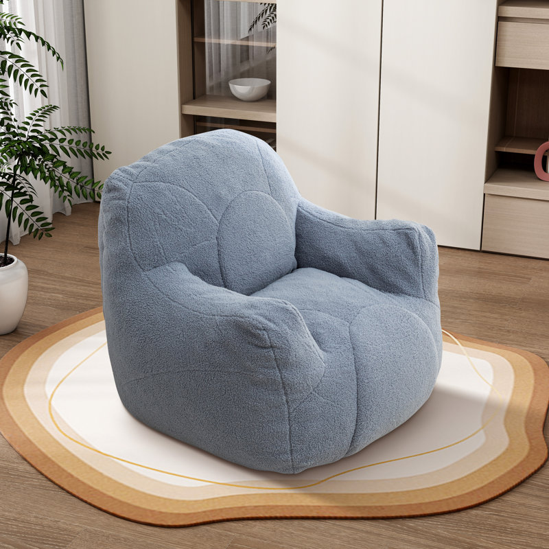 Fauteuil à billes, canapé-lit rembourré moderne, Bleu clair