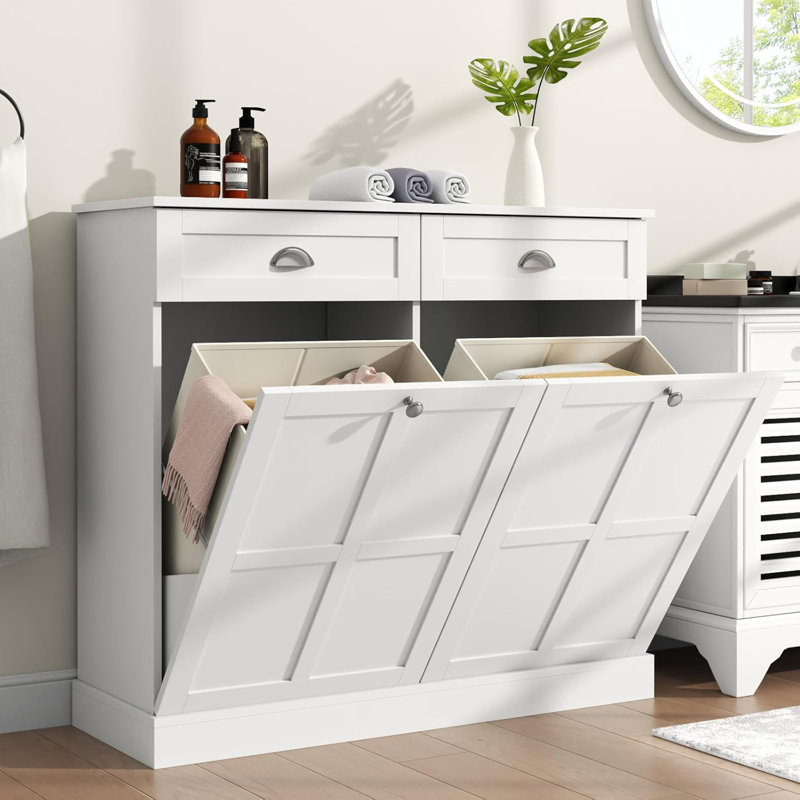Double Tilt Laundry Basket Cabinet