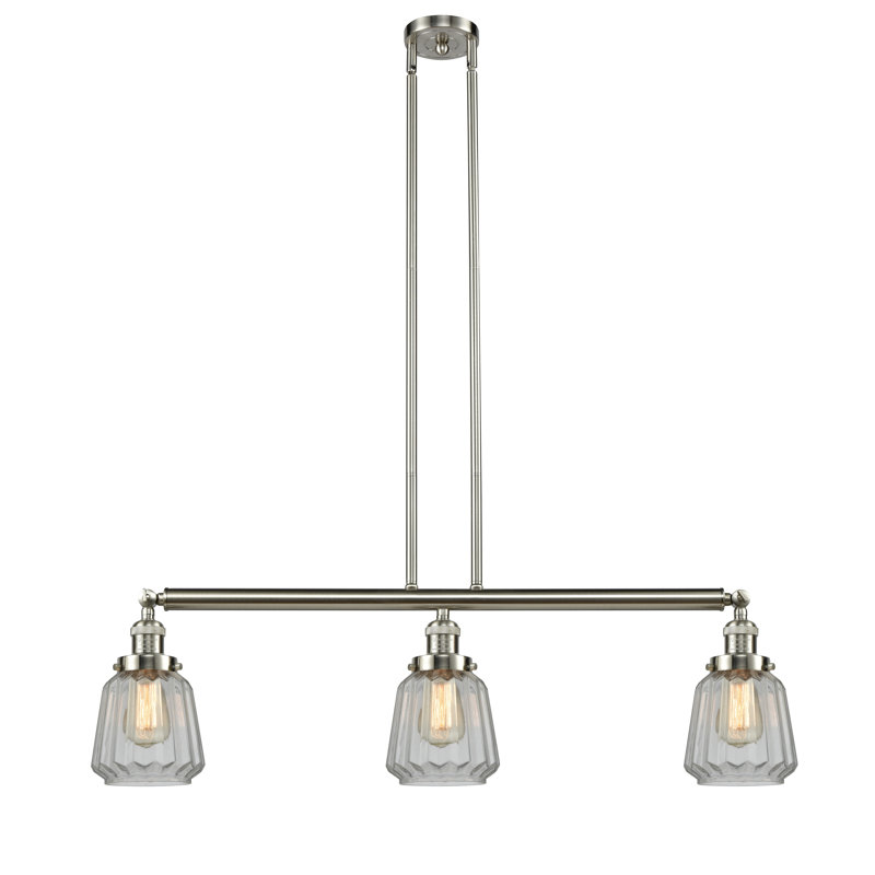 Vinson 3 - Light Kitchen Island Pendant, Clear, No Bulb Included, Antique Copper