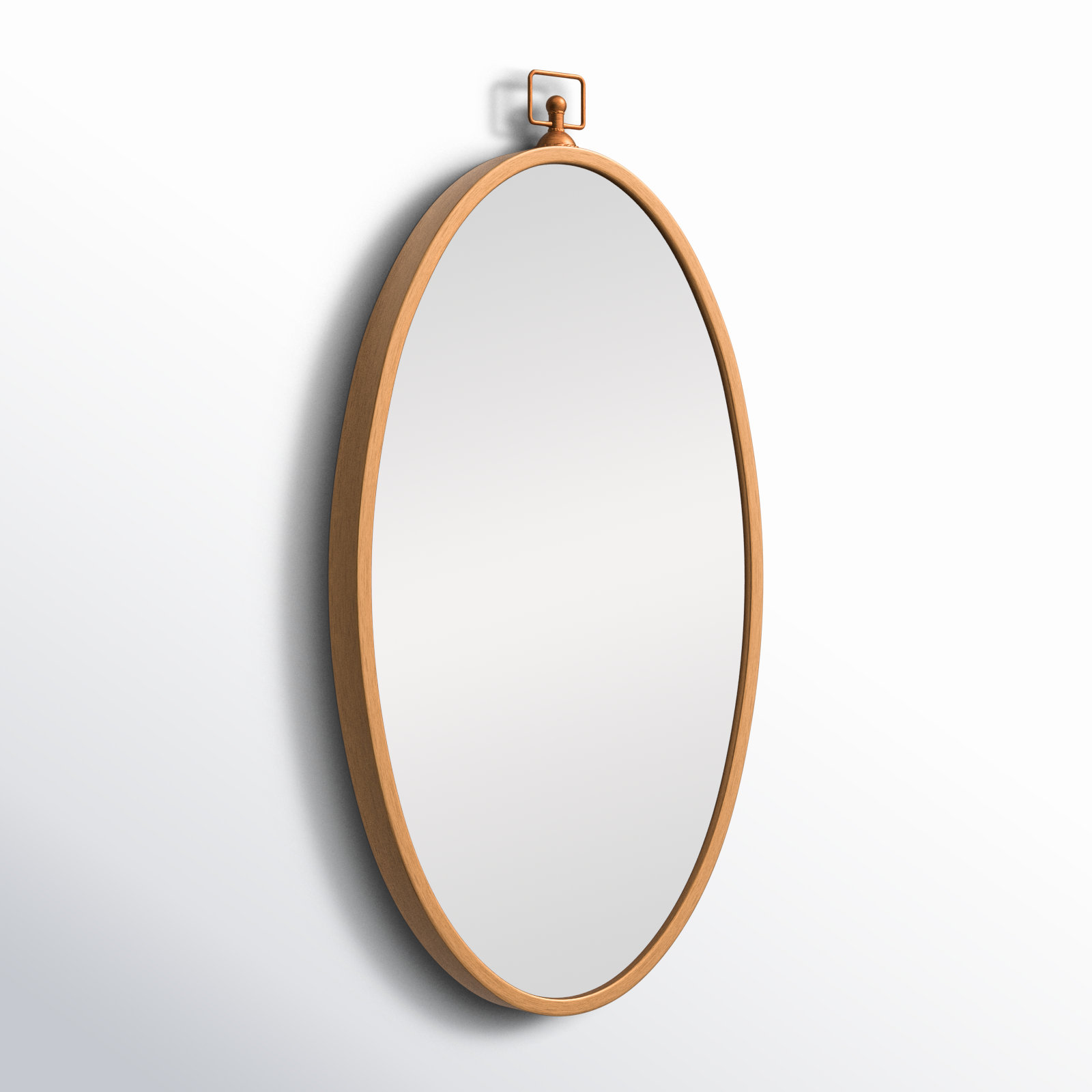 Jennings Metal Oval Mirror, Brass