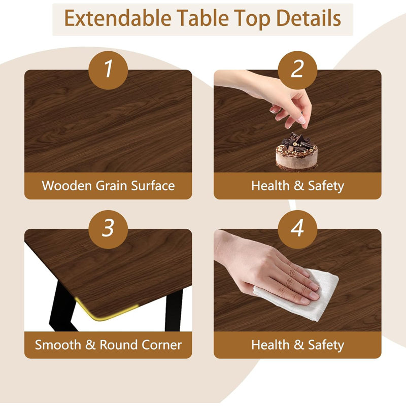 Extendable Metal Base Dining Table