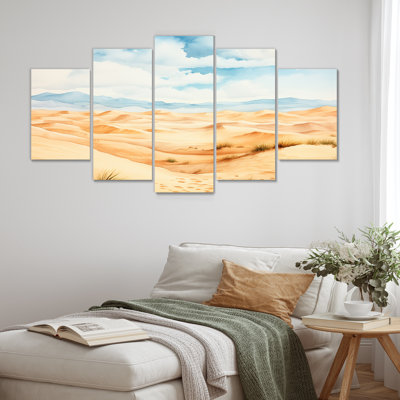  Paysage de dunes de sable en Afrique VI - désert, art mural multipanel
