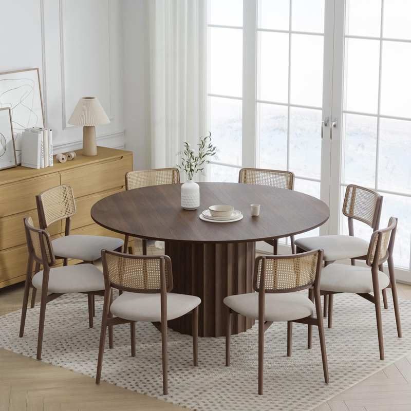 Table de salle à manger en bois massif, Noyer, H 30 po x L 60 po x l 60 po