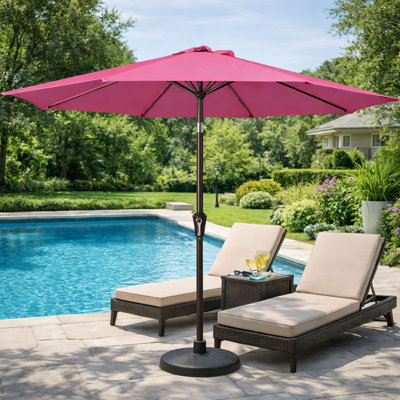 10 ft. Outdoor Patio Umbrella with Push Button Tilt and Crank for Patio, Balcony, Garden