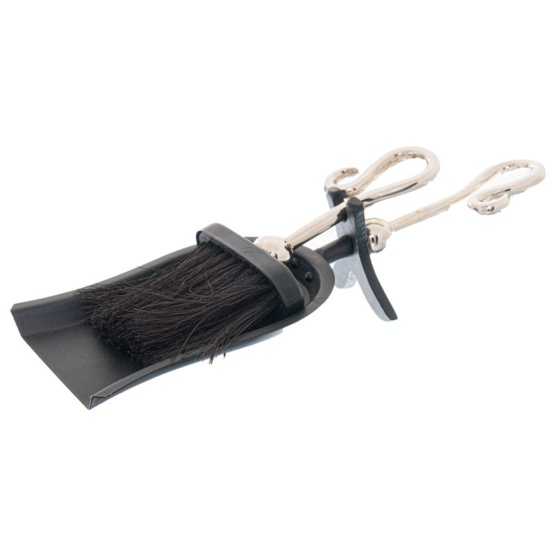 Emiliya Metal Fireplace Tool Set, Matte Black/White
