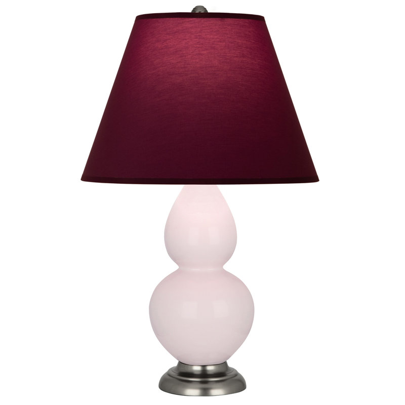 Petite lampe d'appoint à double gourde, Prune / lavande, Eau de rose, Argent antique