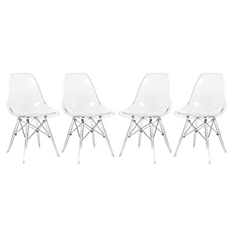 Chaise d'appoint en acrylique Culley, Clair, 4