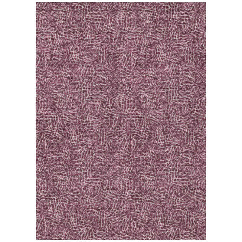Tapis géométrique lavable intérieur / extérieur 5 pi x 8 pi Aubergine