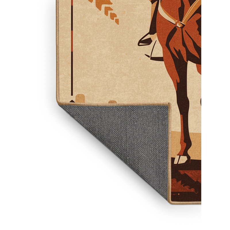 Tapis moelleux moelleux au look rustique et moderne au look rétro rustique brun Arce, 3 X 5