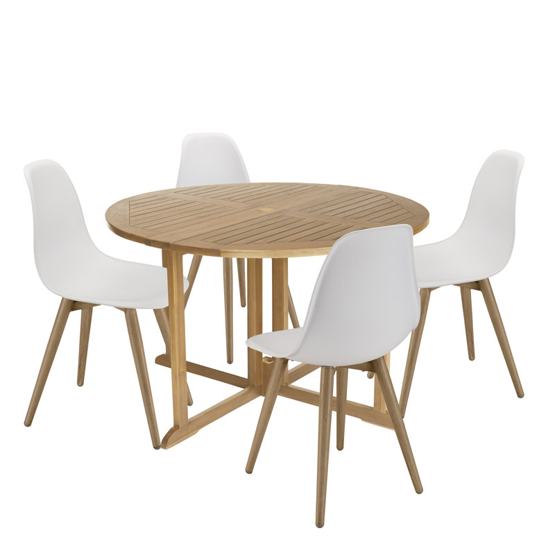Macek 4 - Person Patio Dining Set with Round Table