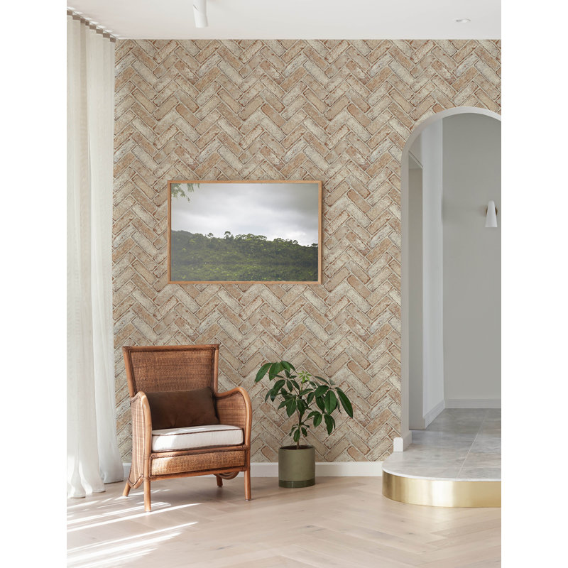 Papier peint Canelle Taupe, Rouge