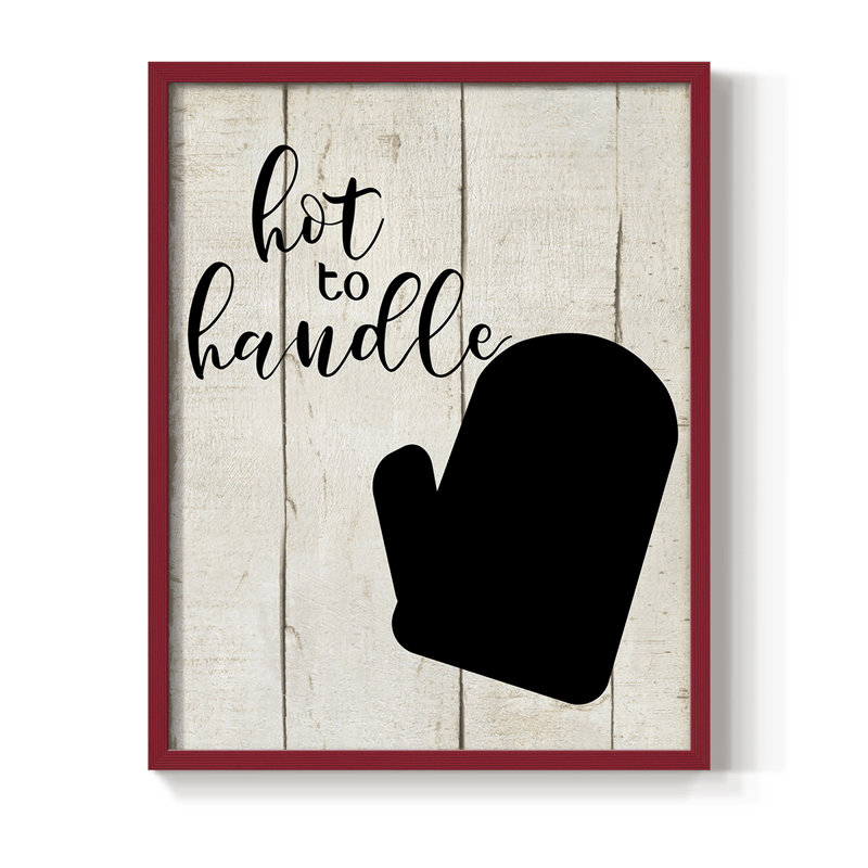 «Hot to Handle», reproduction encadrée - bois massif, H 21 po x l 17 po, Rouge