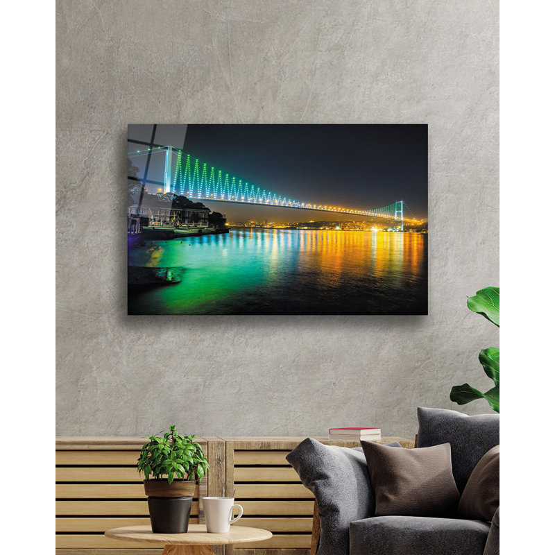 Peinture élégante en verre trempé décoratif, 27,6 po x 43,3 po | 100% verre trempé, épaisseur: 0,16 pouce | Superbe décoration intérieure pour le salon, le bureau ou la galerie | Pièce d'art unique, durable et élégante