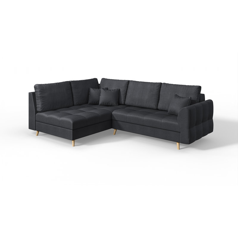 Scandinavian Corner Sofa, Left Hand Facing, Anthracite