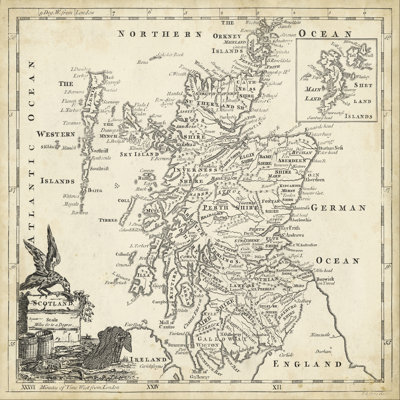 Map Of Scotland by T. Jeffreys - Wrapped Canvas Painting