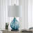 23.5'' Blue And White Glass Table Lamp For Living Room/bedroom