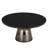 30" Round Coffee Table Glass/Sintered Stone Top With Powder-Coated Rim And Tempered Glass Base-125121236-109375832