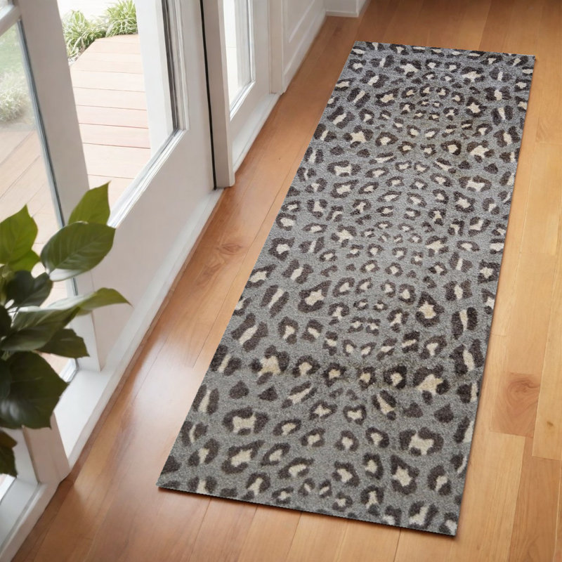 Tapis chocolat / brun / taupe Quinneshia, Tapis de couloir 2 pi 4 po x 6 pi 3 po