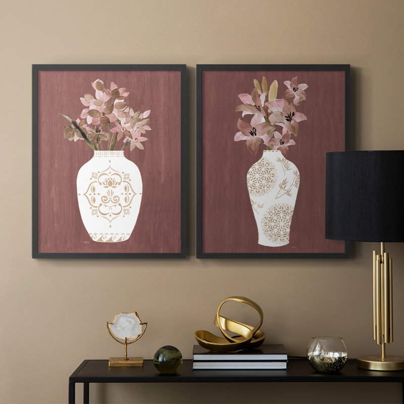 Impression florale romantique I-Premium - prêt à être accroché - aucun clou requis - aucun clou requis, H 11 po x l 18 po
