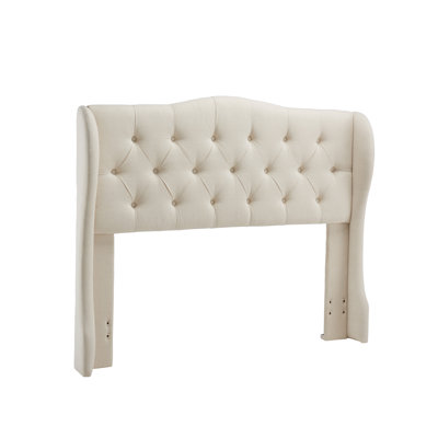 Upholstered Cotton Wingback Headboard