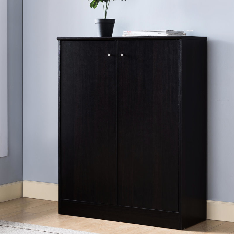 Armoire à chaussures / rangement à 5 tablettes avec 5 portes et 2 portes foncées