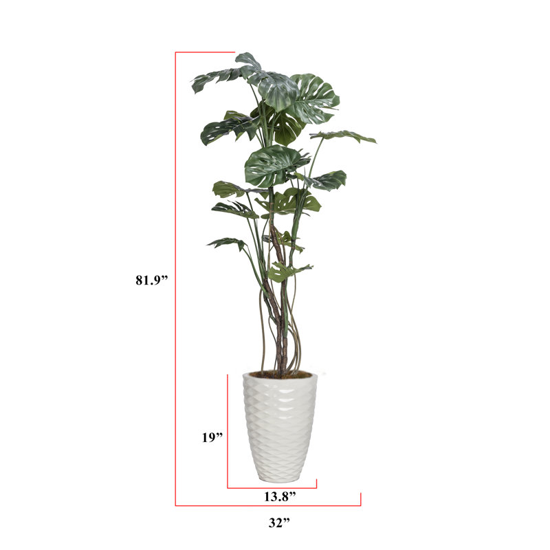81,9 po Faux plante Monstera en pot