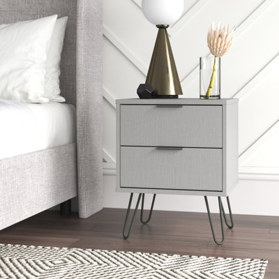 Rollo 2-Drawer Bedside Table, End Table, Side Table