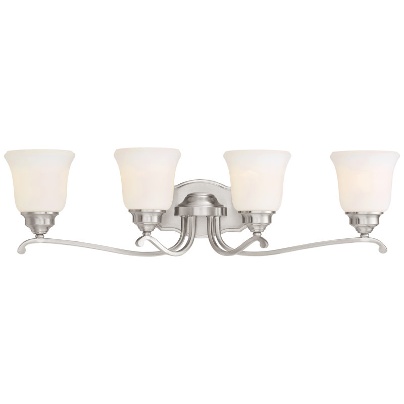 Darby Home Co Licon Brushed Nickel With Etched Opal Vanity Light