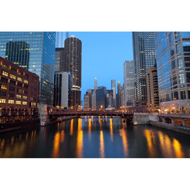 Chicago Downtown View - Wrapped Canvas Print, 81cm H x 122cm W x 3.8cm D
