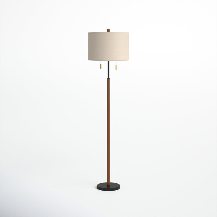 62 Arched Floor Lamp with Remote Control and Bulb Included Latitude Run Base Finish: Brown