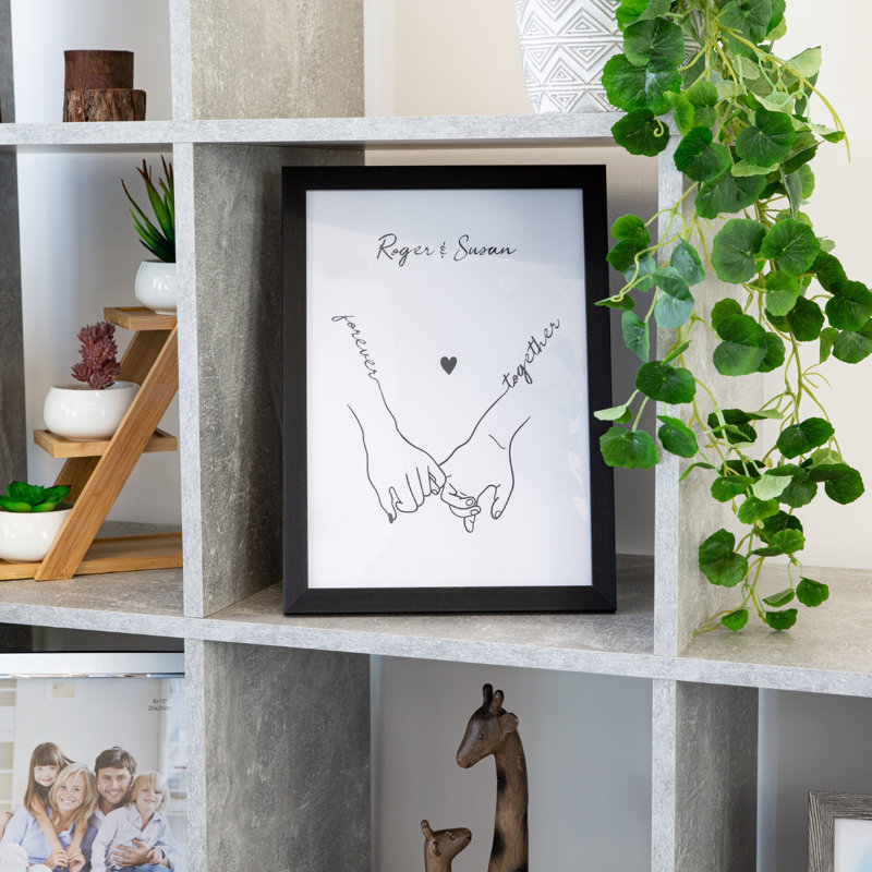 Modern and Stylish Wood Effect Plastic Frame for Wall Hanging, Black, 33 x 24cm