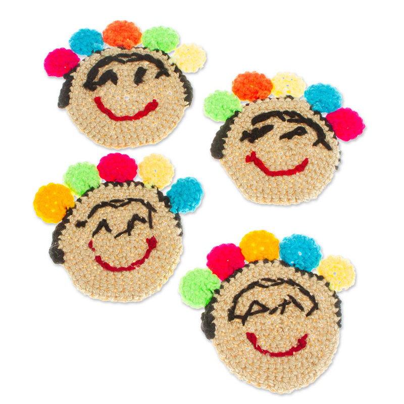Ensemble de sous-verres au crochet festif fait à la main Frida (ensemble de 4)