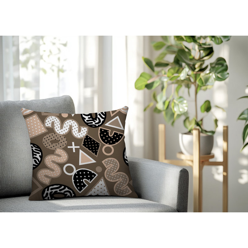 Oreiller carré réversible intérieur / extérieur Zyra, Carré 16 po