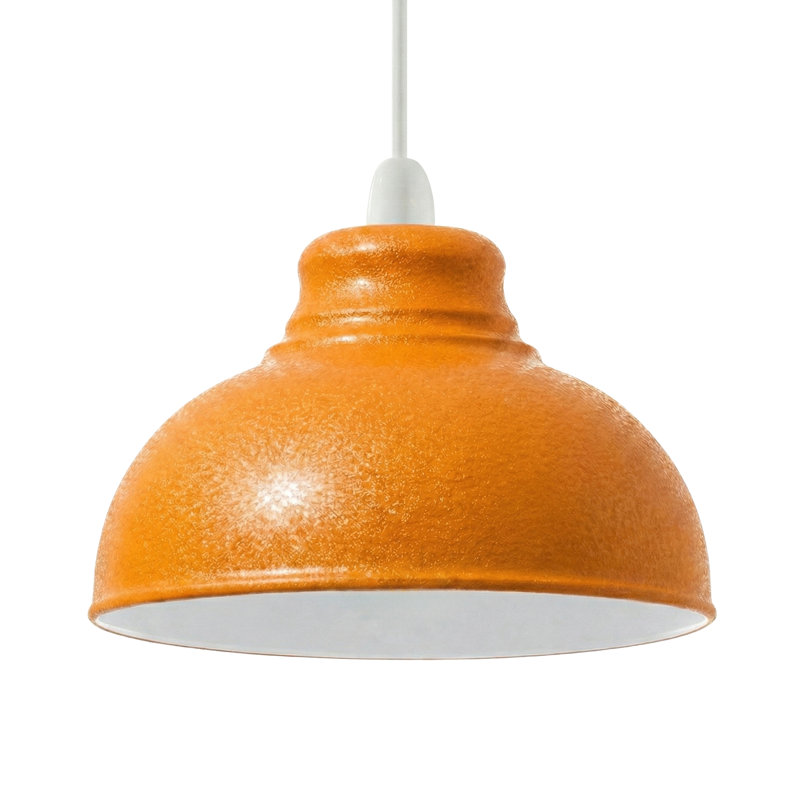 17cm H Metal Dome Lamp Shade ( Screw On ), Orange