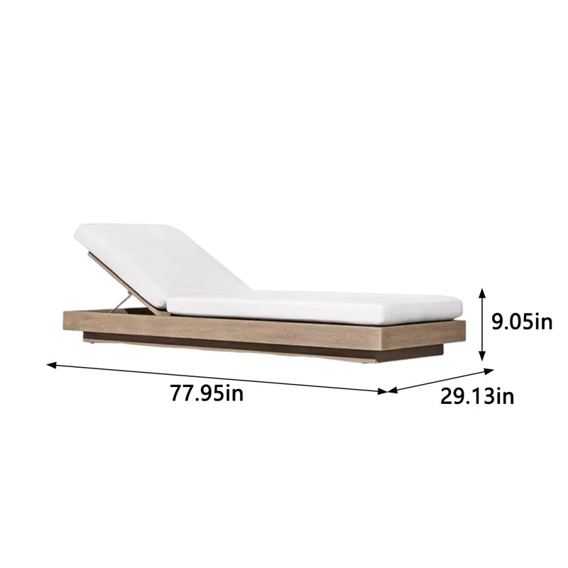 Chaise longue d'extérieur inclinable en teck