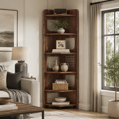 71.65" 6-Tier Corner Bookcase