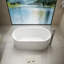 Baignoire autoportante en acrylique de 67 po, conception cannelée, baignoire profonde, certifiée cUPC, base antidérapante, bonde chromée et trop-plein fendu