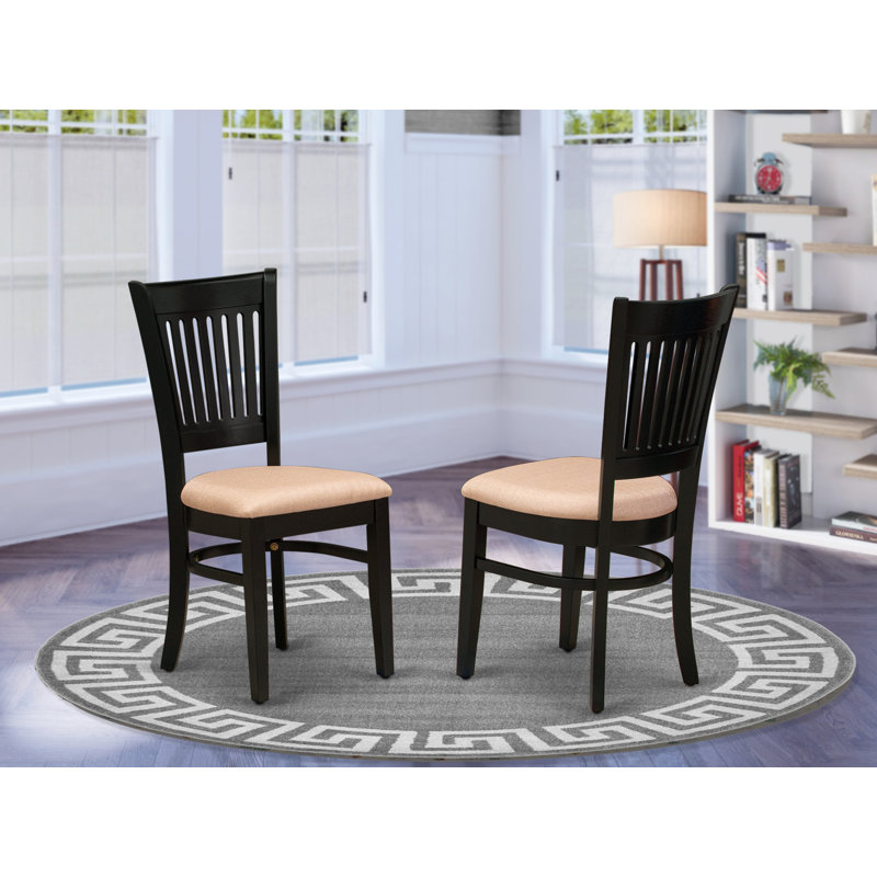 Vancouver Dining Room Chairs - Linen Fabric Wooden Chairs, Set of 2, Linen White, Linen White