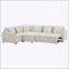 Canapé-lit modulaire coulissant modulaire avec table rabattable, lampe de lecture, ports de charge, repose-pieds avec rangement et capitonnage, 6 coussins, revêtement en chenille-1862290630