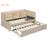 Twin Size Upholstered Daybed with Trundle, Storage Shelves,USB & Outlet-276208524