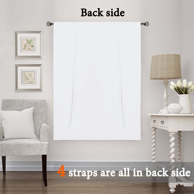 Curtains Thermal Insulated Tie Up Window Shade Light Reducing Curtains for Kitchen, Rod Pocket 2 Panels - 42" Wide by 63" Long