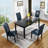 LUMERA Collection Parsons Dining Chairs Set of 4, Upholstered Faux Leather Side Chairs with Nailhead Trim and Solid Wood Legs, Blue-97867334