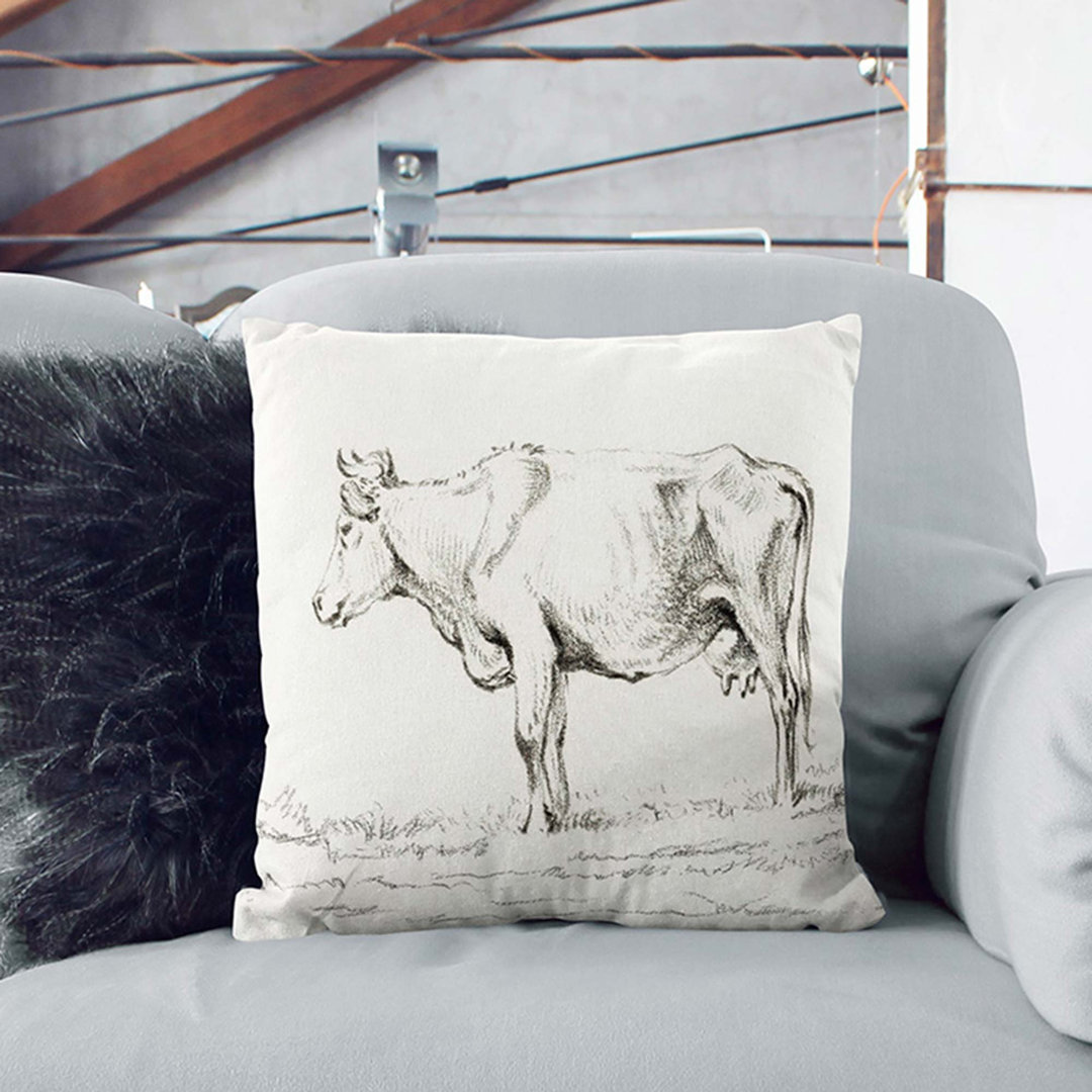 A Standing Cow by Jean Bernard Cushion with Filling