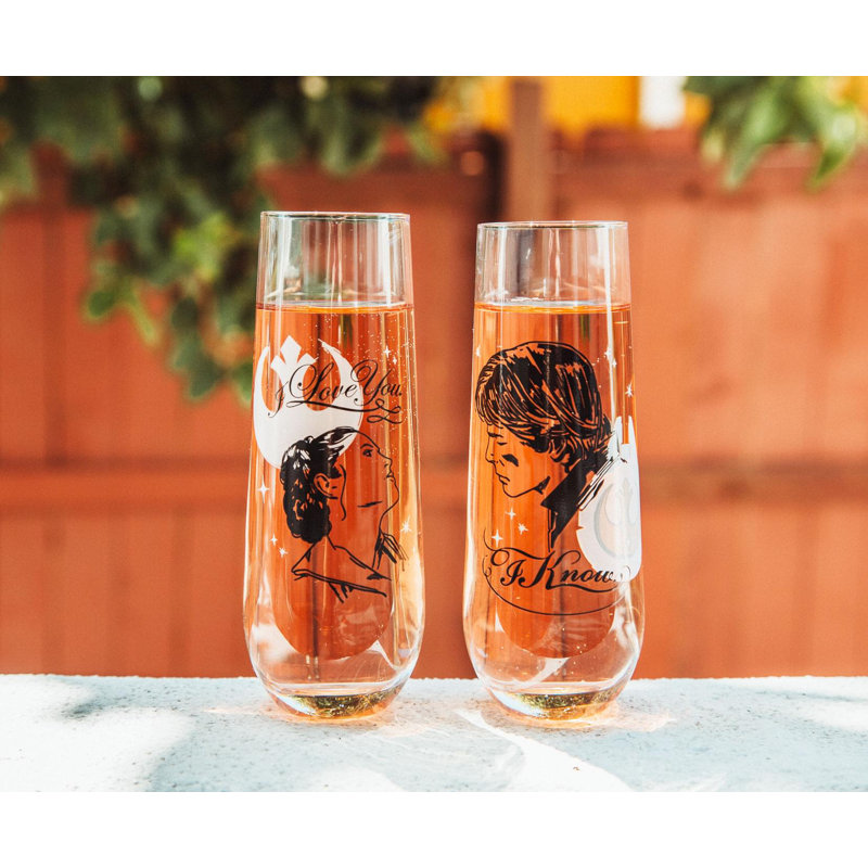 Ensemble de 2 pièces 9 oz. Winston Porter Kashia Ensemble de verres assortis flûte de verre