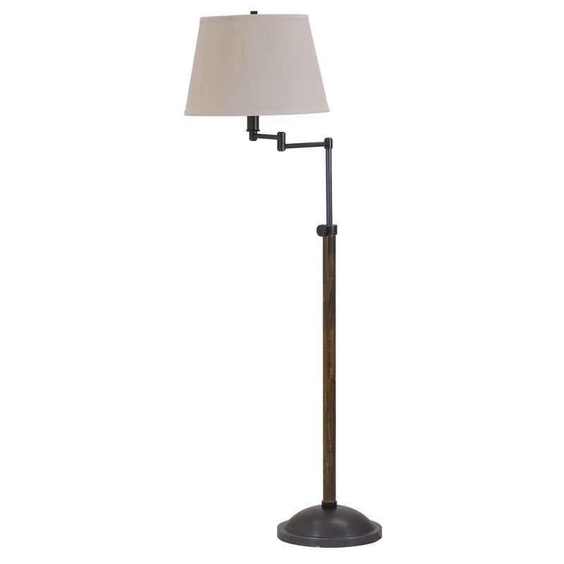 Richmond Swing Arm Floor Lamp, Satin Nickel