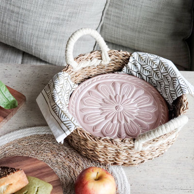 Handmade Bread Warmer & Wicker Basket - Flower