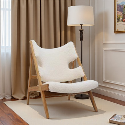 Creamy Lamb Fleece Single Leisure Chair.