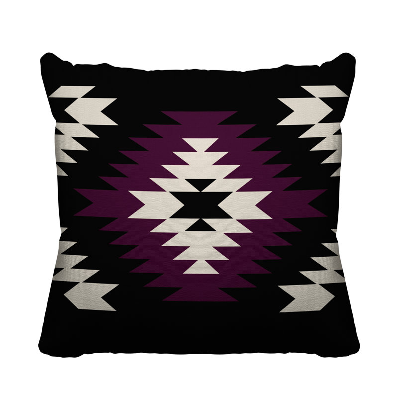 Coussin décoratif intérieur / extérieur Southwestern, L 17 po x H 17 po, Mauve